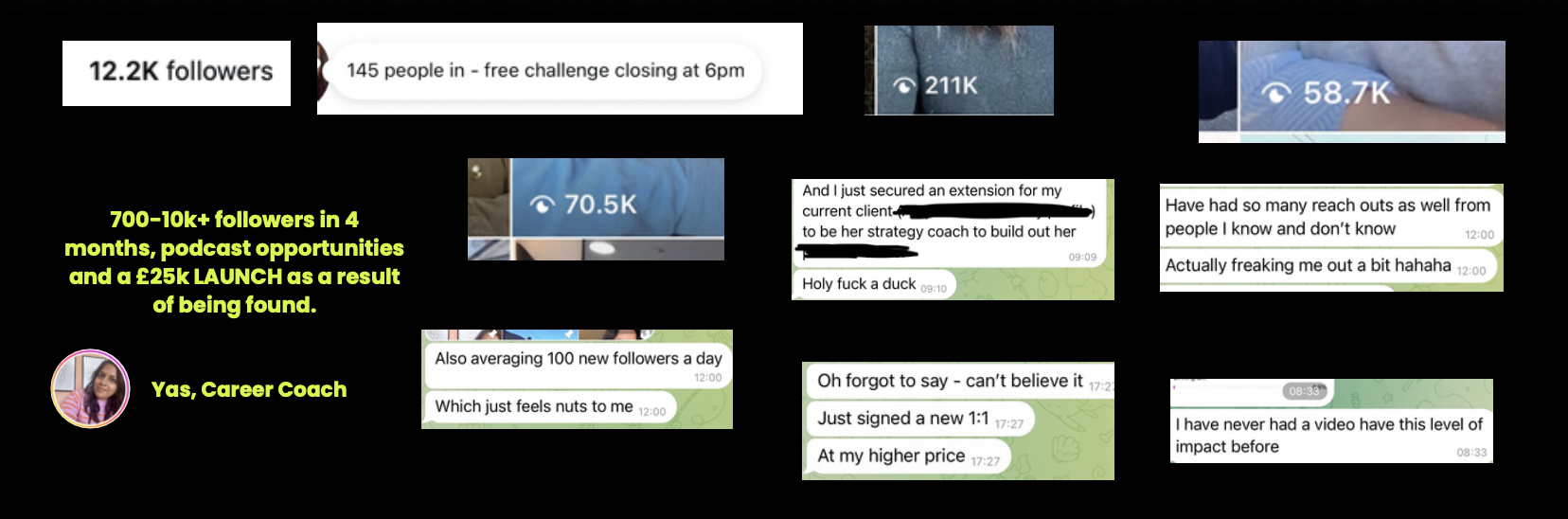 Yas, Career Coach · 700–10k followers in 4 months