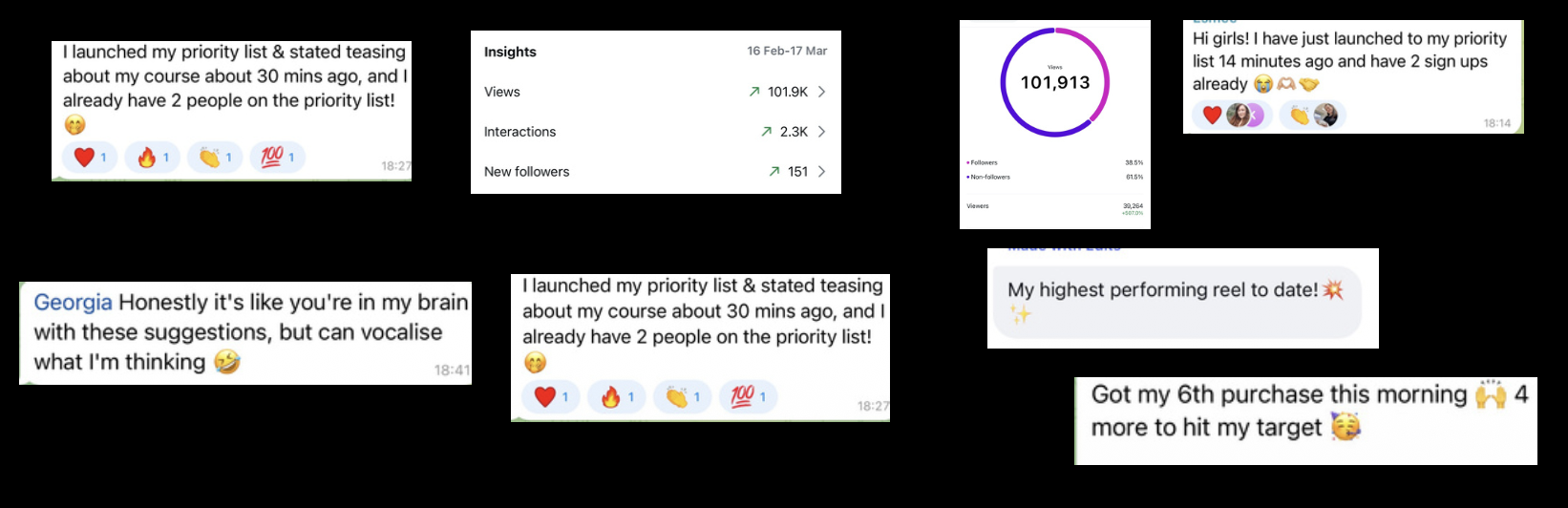 Priority list sign-ups & best performing reels